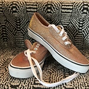 Vans Kids Sneakers in Glittery Gold and White